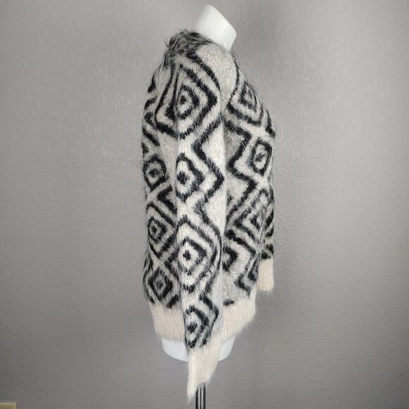 J.Crew Collection Snowflake V-Neck Brushed Alpaca Sweater Size XS/S - Picture 4 of 15